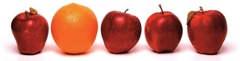 Four apples and ONE orange