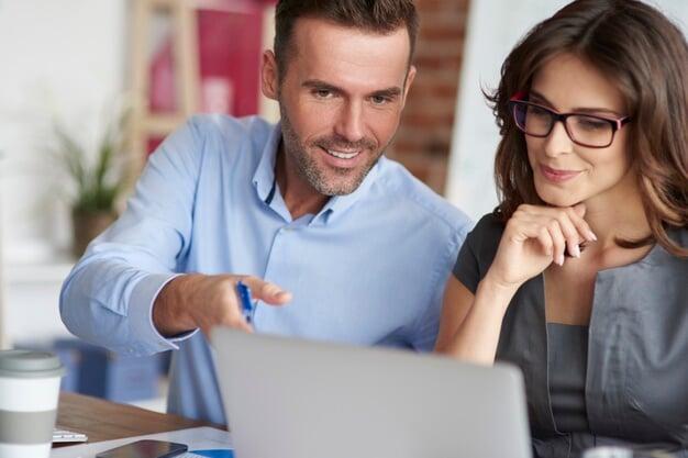 Two business owners taking Assessment Two business owners taking Assessment