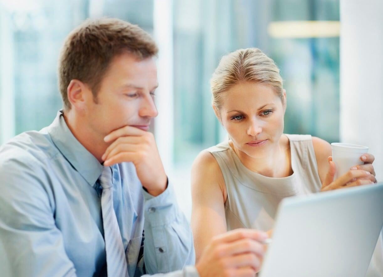 Couple accessing their email