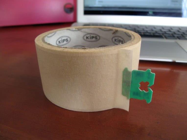 Use your plastic bread tag to help you out with your rolls of tape