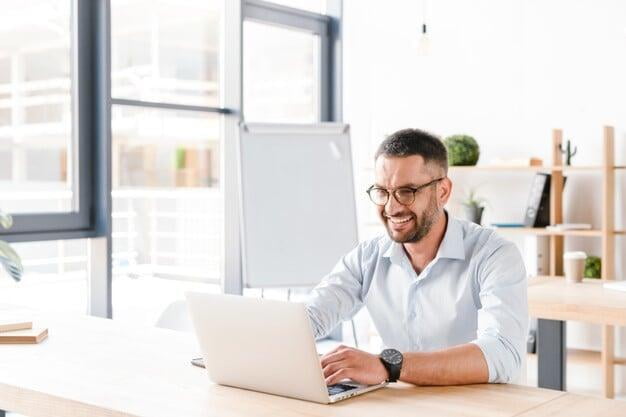 Man checking his email