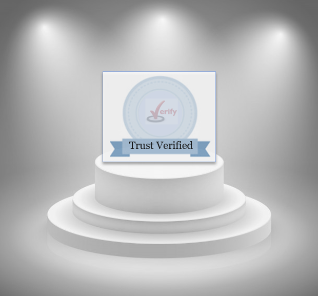 Photo of Trust Verified award on podium